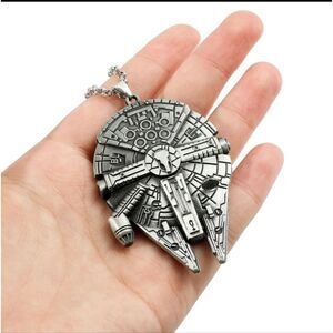 Star Wars Millennium Falcon Silver Pendant Necklace